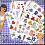 1950s Dress-up Paper Dolls Digital Collage Sheets..